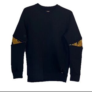 Fendi Monster Black Sweatshirt Zip Sleeves Women’s Large NEW W/O Tags Rare $980